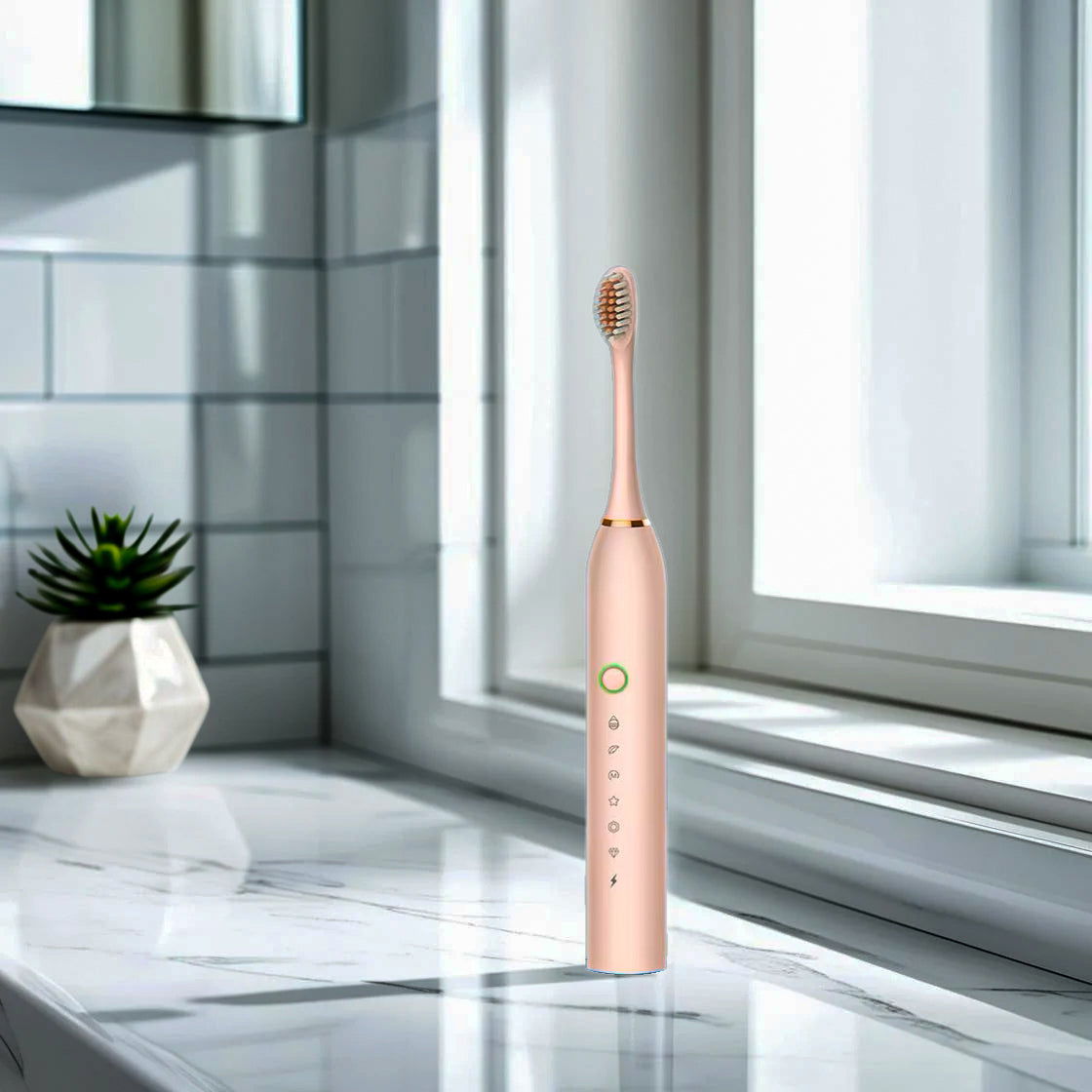 Smart Electric Ultrasonic Toothbrush Pink