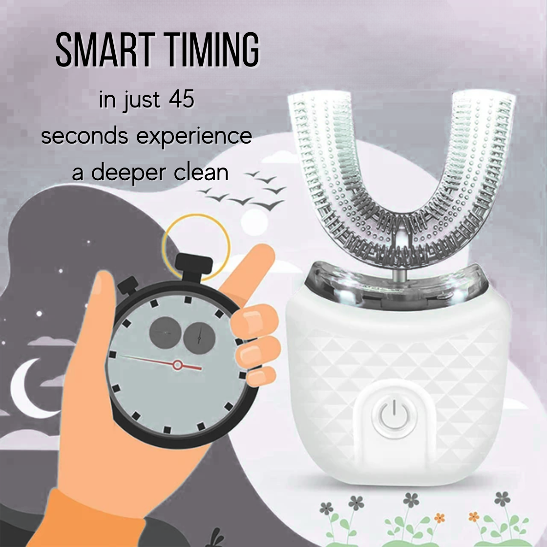 Smart U-Shaped Ultrasonic Whitening Toothbrush - Dentique